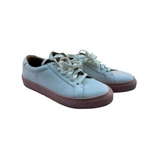 Banana Republic White Leather Sneakers with Pink Sole